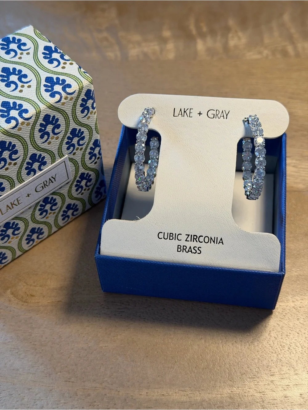 Silver Cubic Zirconia Hoop Earrings - Clear Sparkle